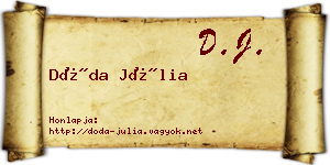 Dóda Júlia névjegykártya