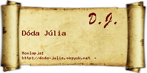 Dóda Júlia névjegykártya